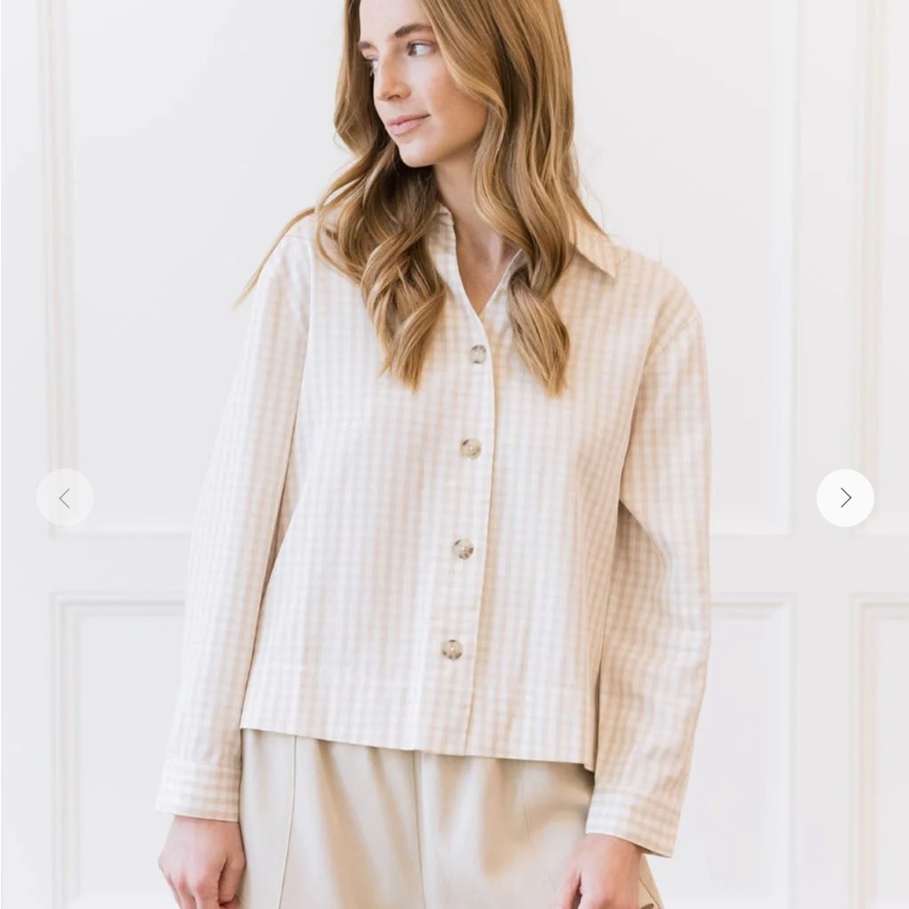 Cozy Earth Women's Cream Button-Up Top